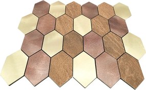 Zelfklevende Mozaïektegels Metaal | Picket Champagne | 30×30 cm | Keuken, Bad &amp; WC