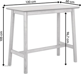 ZARION Eiken Natuur – HOGE BARTAFEL-/KEUKENTAFEL IN HOUTFINEER