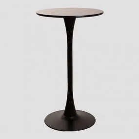 Ronde Hoge Tafel In Mdf En Metaal (ø60 Cm) Ivet Style Zwart - Sklum