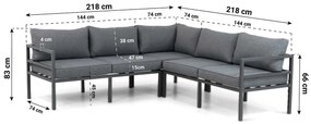 Hoek loungeset 5 personen Aluminium Grijs  Lifestyle Garden Furniture Altino