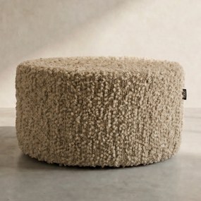 Ronde Hocker Teddy Beige 60 Cm