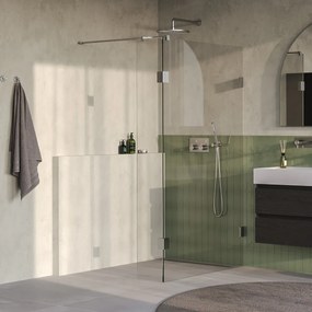 Brauer Void profielloze inloopdouche 120cm met 40cm zijwand RVS geborsteld PVD