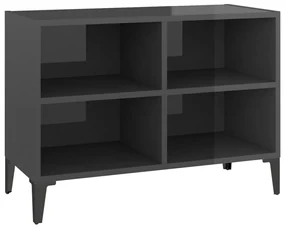 vidaXL Tv-meubel met metalen poten 69,5x30x50 cm hoogglans grijs