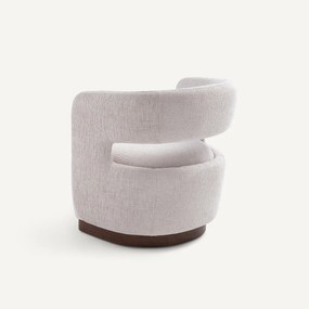 Fluwelen draaifauteuil met walnootfineer onderstel, JESPER