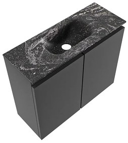 Mondiaz Ture DLux toiletmeubel 60cm dark grey met wastafel lava midden met kraangat