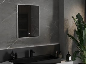 Mexen Erma verlichte badkamerspiegel 50 x 70 cm, LED 6000K, antivlam, zwarte lijst - 9814-050-070-611-70