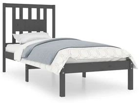 vidaXL Bedframe massief hout grijs 90x190 cm 3FT Single