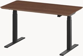 Handgemaakte zit-sta bureau Pro met walnoothouten blad, elektrisch in hoogte verstelbaar