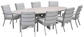 Garden Impressions Senja tuinset 9-delig valley sand - Tulli tuintafel 280x140 cm - light teak vironwood