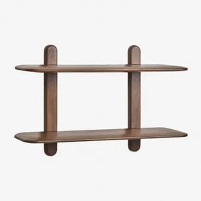 Veleta Houten Wandrek ↔︎ 80 Cm & 2 Schappen & Donker Acaciabruin - Sklum