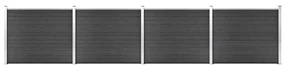 vidaXL Schuttingpanelenset 699x146 cm HKC grijs