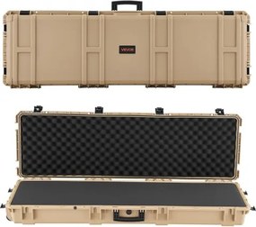 VEVOR Hard Shell Gun Case voor lange geweren, afsluitbare geweerkoffer met voorgesneden schuim, lange geweerkoffer, oprolbaar, IP67 waterdicht, 139,1 x 43,5 x 18,8 cm, kaki