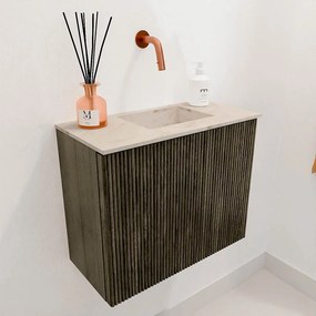 Mondiaz Joya DLux 50cm toiletmeubel shadow met wastafel faye rechts zonder kraangat frappe