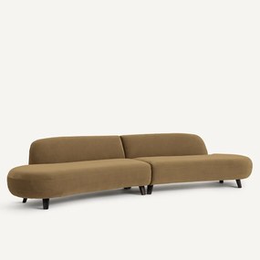 6-zits bank in linnen fluweel, Rosebury, ontwerp Emmanuel Gallina