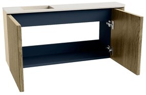 Mondiaz Joya DLux 90cm toiletmeubel ronding rechts dusk met wastafel faye links zonder kraangat meli