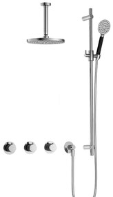 Hotbath Cobber IBS70 inbouwdouche met ronde handdouche, 15cm plafondbuis en glijstang chroom