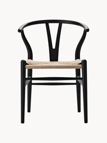 Houten stoel CH24 Wishbone Chair met handgevlochten zitvlak