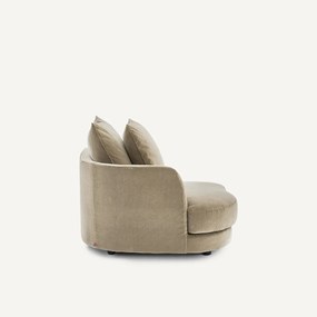 Halve bank links, modulair, van stonewashed fluweel, TIBERIO