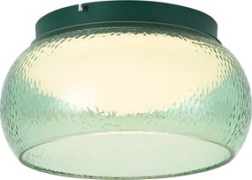 Art Deco plafondlamp groen met glas incl. LED 3-staps dimbaar - Thimble