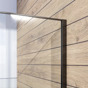 Brauer Gunmetal Frame inloopdouche helder glas 90x200 met muurprofiel en lijst rondom gunmetal geborsteld