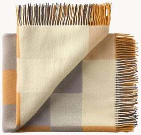 Wollen plaid Plain met franjes