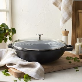 Staub Specialities Wok met glazen deksel 30 cm, Zwart - Specialities - Staub