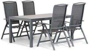 Tuinset 4 personen 164 cm Aluminium/textileen Grijs Lifestyle Garden Furniture Tirana/Residence