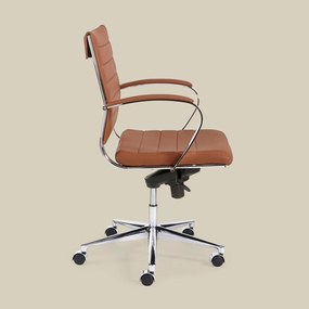 Design Bureaustoel Van Bruin PU-leder