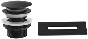 Aqualine bad set met overloop en afvoer zwart mat