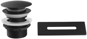 Aqualine bad set met overloop en afvoer zwart mat