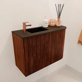 Mondiaz Joya 60cm toiletmeubel ronding rechts ruby met wastafel faye links 1 kraangat urban