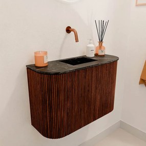 Mondiaz Joya DLux 65cm toiletmeubel ronding links/rechts ruby met wastafel faye midden zonder kraangat lava