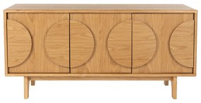 Zuiver Groove Design Dressoir Eiken 3 Deurs 120 Cm - 120x40x58cm.