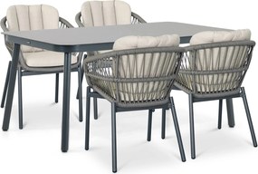 Tuinset 4 personen 160 cm Rope Grijs De Laan Projects