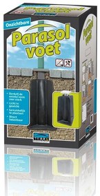 Platinum Challenger Zweefparasol T2 Premium Glow 3x3 m. - Faded Black met ingraafvoet en hoes