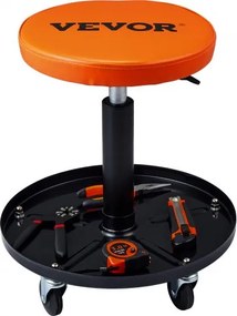 VEVOR Rolkruk voor Monteurs, Werkplaatskruk, 113,4 kg, 406-559 mm Hoogte Verstelbare Werkplaatsstoel, Werkplaatskruk met Gereedschapsbak, voor Garage, Werkplaats, Autoreparatie, Zwart + Oranje
