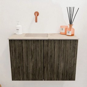 Mondiaz Joya DLux 60cm toiletmeubel shadow met wastafel faye links zonder kraangat frappe