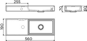 Clou Mini Wash Me fontein solid surface links 56cm wit mat