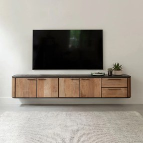 DTP Home Soho Hangend Tv-meubel Teak En Mortex 230 Cm - 230x40x42cm.