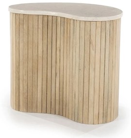 Eleonora Kira Bijzettafel Met Beige Marmer Blad - 50 X 33cm.