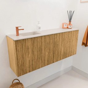 Mondiaz Joya DLux 100cm toiletmeubel oak met wastafel faye links 1 kraangat meli