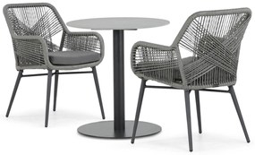 Bistroset 2 personen 70 cm Aluminium/wicker Grijs Lifestyle Garden Furniture Advance/Como