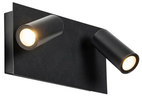 Moderne buiten wandlamp zwart incl. LED 2-lichts IP54 - Simon Modern IP54 Buitenverlichting