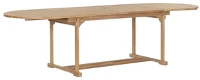 vidaXL 9-delige Tuinset 180-280x100x75 cm massief teakhout