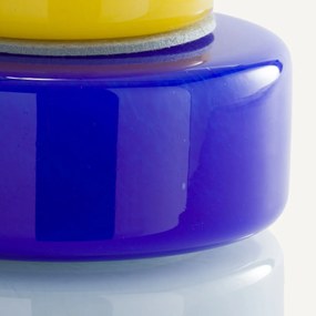 Vaas met 3 ringen van geblazen glas, H25 cm, Maveo