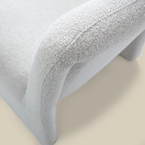 Gebogen Fauteuil Creme Stof