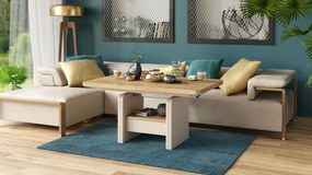 LEXUS verrijdbare koffietafel, met heffunctie, eiken artisan / beige