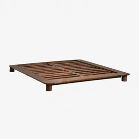 Mangohouten Bed Mariselina Donker Handvat Hout & 180 X 200 Cm - Sklum