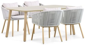 Tuinset 4 personen 180 cm Aluminium/rope Grijs Lifestyle Garden Furniture Bloom/Bloom