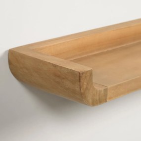 Kave Home Shamel Teak Hout Wandplanken Set Van 2 Naturel - 50x12x5cm.